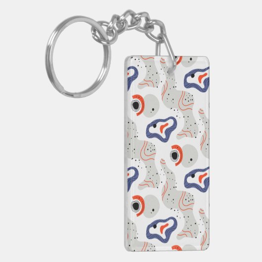 Stylish Swirls and Curbs Abstract Pattern Sleutelhanger (Voorkant Links)