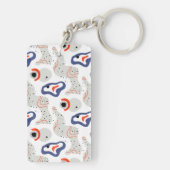 Stylish Swirls and Curbs Abstract Pattern Sleutelhanger (achterkant)