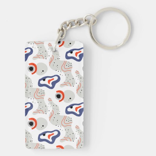 Stylish Swirls and Curbs Abstract Pattern Sleutelhanger (achterkant)