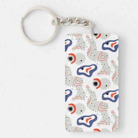 Stylish Swirls and Curbs Abstract Pattern Sleutelhanger (Voorkant)