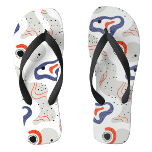 Stylish Swirls and Curbs Abstract Pattern Teenslippers
