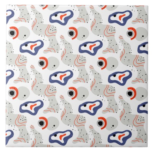 Stylish Swirls and Curbs Abstract Pattern Tegeltje (Voorkant)