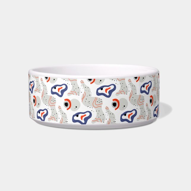 Stylish Swirls and Curbs Abstract Pattern Voerbakje (Voorkant)