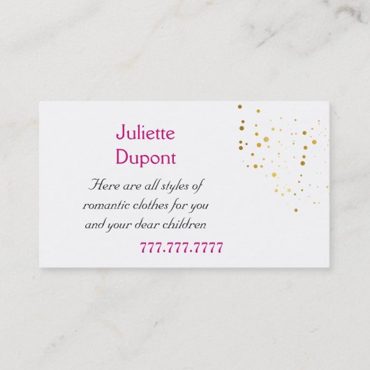 Stylish Tailor Dressmaker Gold trouwsalon Busin Visitekaartje (Achterkant)