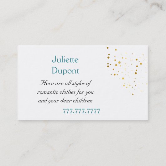 Stylish Tailor Dressmaker Gold trouwsalon Busin Visitekaartje (Achterkant)