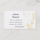 Stylish Tailor Dressmaker Gold trouwsalon Visitekaartje (Achterkant)