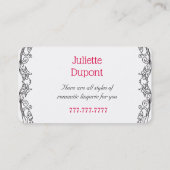 Stylish Tailor Dressmaker Lingerie salon Visitekaartje (Achterkant)