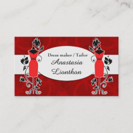 Stylish Tailor Dressmaker red Visitekaartje