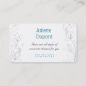 Stylish Tailor Dressmaker  salon Visitekaartje (Achterkant)