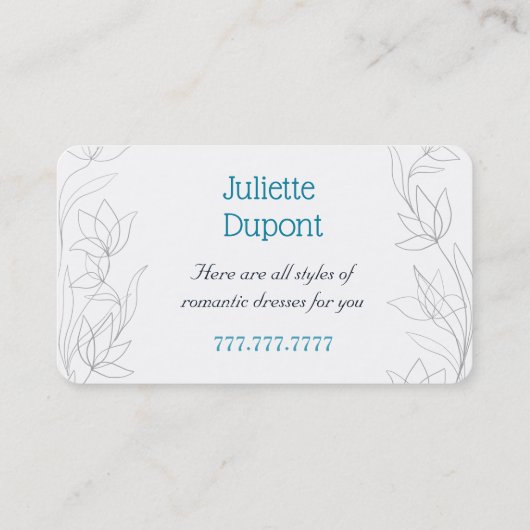 Stylish Tailor Dressmaker  salon Visitekaartje (Achterkant)