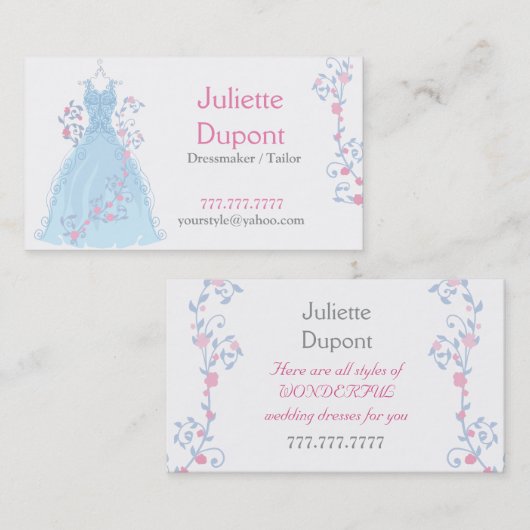 Stylish Tailor Dressmaker trouwsalon Visitekaartje (Voorkant / Achterkant)