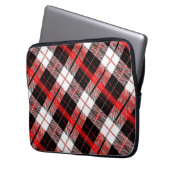 Stylish Tartan Plaid Red and Black Electronics Bag Laptop Sleeve (Voorkant Links)