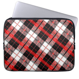 Stylish Tartan Plaid Red and Black Electronics Bag Laptop Sleeve