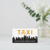 Stylish Taxi Chauffeur Downtown Silhouette Visitekaartje (Staand voorkant)