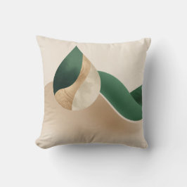 Stylish Teardrop Wave Beige and Green  Kussen