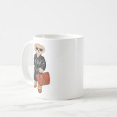 Stylish Teddy Bear Chic Trench Coat Bear Mug Koffiemok (Voorkant links)