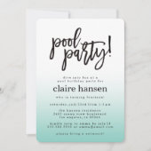 Stylish Teen Pool Party Birthday Invitation Kaart (Voorkant)