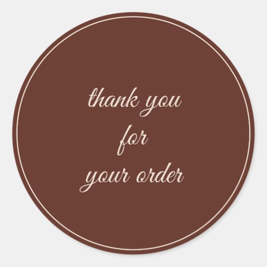 Stylish Terracotta Custom Text Business Thank You  Ronde Sticker (Voorkant)