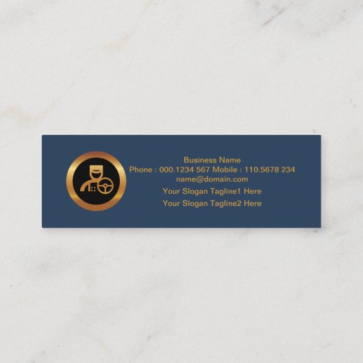 Stylish Three Chauffeur Icons Limousine Service Mini Visitekaartje (Achterkant)
