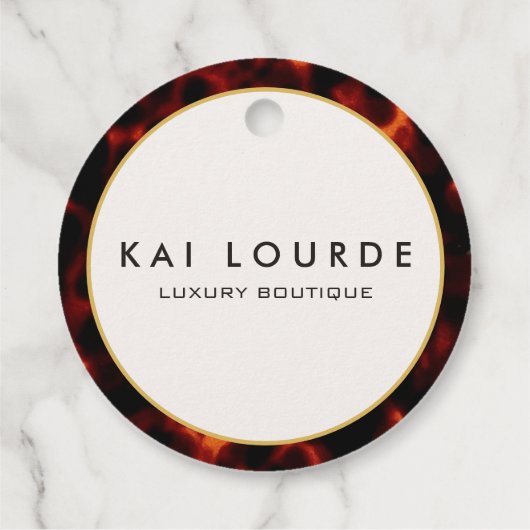 Stylish Tortoiseshell Chic Luxury Bedankjes Labels (Achterkant)