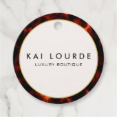 Stylish Tortoiseshell Chic Luxury Bedankjes Labels (Voorkant)