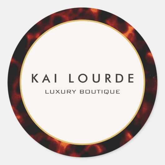 Stylish Tortoiseshell Chic Luxury Ronde Sticker (Voorkant)