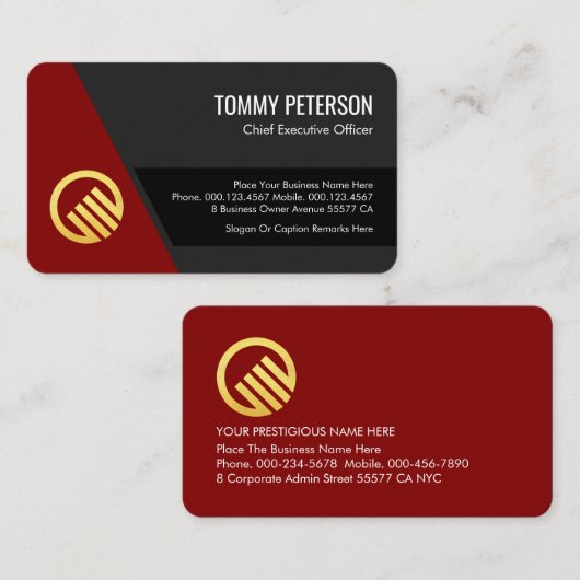 Stylish Trapezium Layers Business Owner Visitekaartje (Voorkant / Achterkant)