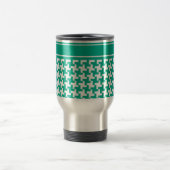 Stylish Travel Mug, Emerald Green Dogtooth Check Reisbeker (Center)