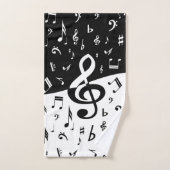 Stylish Treble Clef Wave Black and White Bad Handdoek (Handdoek)