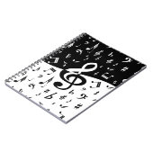 Stylish Treble Clef Wave Black and White Notitieboek (Linkerzijde)