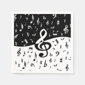 Stylish Treble Clef Wave Black and White Servetten (Voorkant)