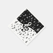 Stylish Treble Clef Wave Black and White Servetten (Hoek)