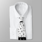 Stylish Treble Clef Wave Black and White Stropdas (Gebonden)