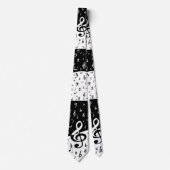 Stylish Treble Clef Wave Black and White Stropdas (Voorkant)