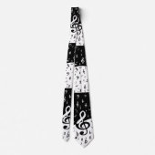 Stylish Treble Clef Wave Black and White Stropdas (Achterkant)