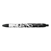 Stylish Treble Clef Wave Black and White Zwarte Inkt Pen (Voorkant)
