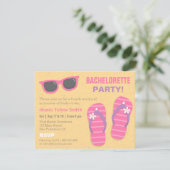 Stylish Trendy Beach Weekend Bachelorette Party Kaart (Staand voorkant)