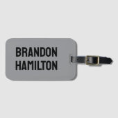 Stylish Trendy Black Out Modern Minimalist Simple Bagagelabel (Voorkant (horizontaal))