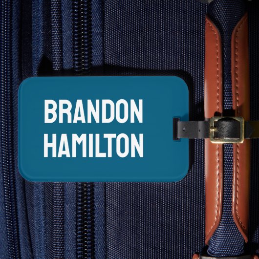 Stylish Trendy Black Out Modern Minimalist Simple Bagagelabel (Voorkant Insitu 4)