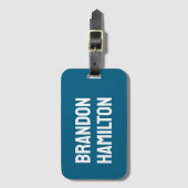 Stylish Trendy Black Out Modern Minimalist Simple Bagagelabel (Voorkant (verticaal))