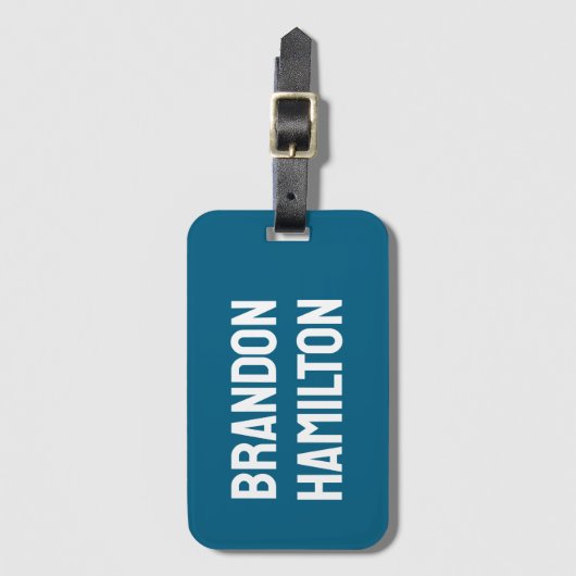 Stylish Trendy Black Out Modern Minimalist Simple Bagagelabel (Voorkant (verticaal))