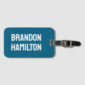 Stylish Trendy Black Out Modern Minimalist Simple Bagagelabel (Voorkant (horizontaal))