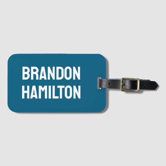 Stylish Trendy Black Out Modern Minimalist Simple Bagagelabel (Voorkant (horizontaal))