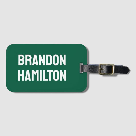 Stylish Trendy Black Out Modern Minimalist Simple Bagagelabel (Voorkant (horizontaal))