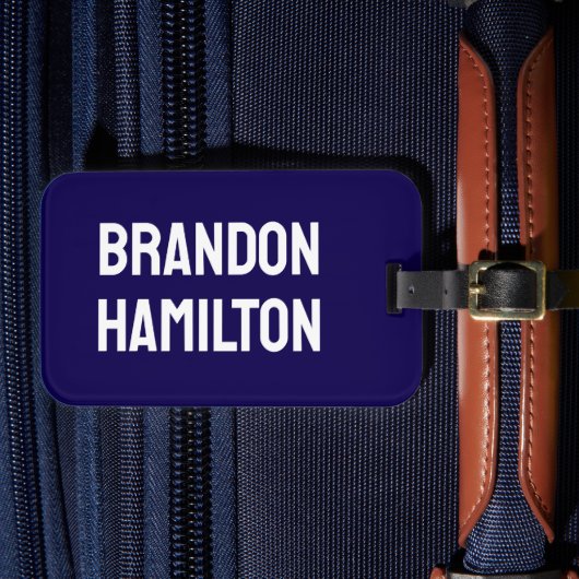 Stylish Trendy Black Out Modern Minimalist Simple Bagagelabel (Voorkant Insitu 4)