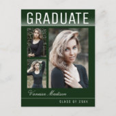 Stylish Trendy Chic 3 Photo Green Afstuderen Briefkaart (Voorkant)