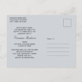 Stylish Trendy Chic 3 Photo Navy Blue Afstuderen Briefkaart (Achterkant)