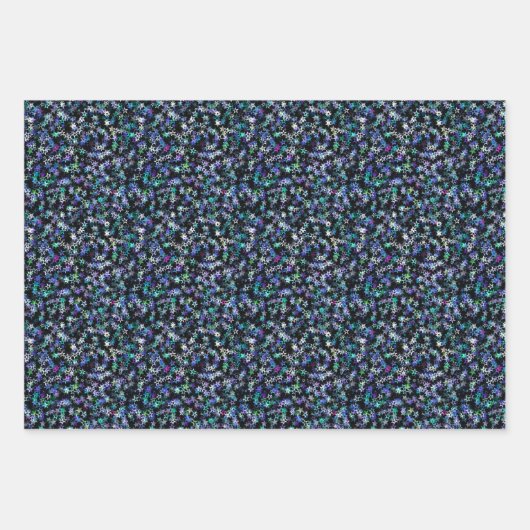Stylish Trendy Cluster van Stars Theme Blue Paars Inpakpapier Vel (Voorkant 3)
