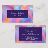 Stylish Trendy groovy neon faux holographic Visitekaartje (Voorkant / Achterkant)