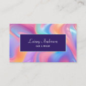 Stylish Trendy groovy neon faux holographic Visitekaartje (Voorkant)